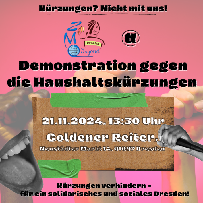 Demonstration gegen die Haushaltskürzungen