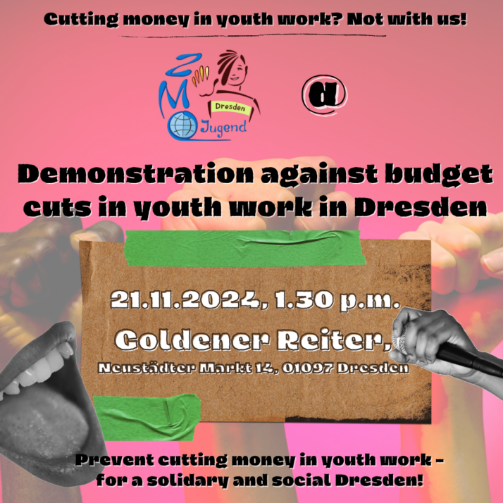 Demonstration against the planned budget cuts in youth work