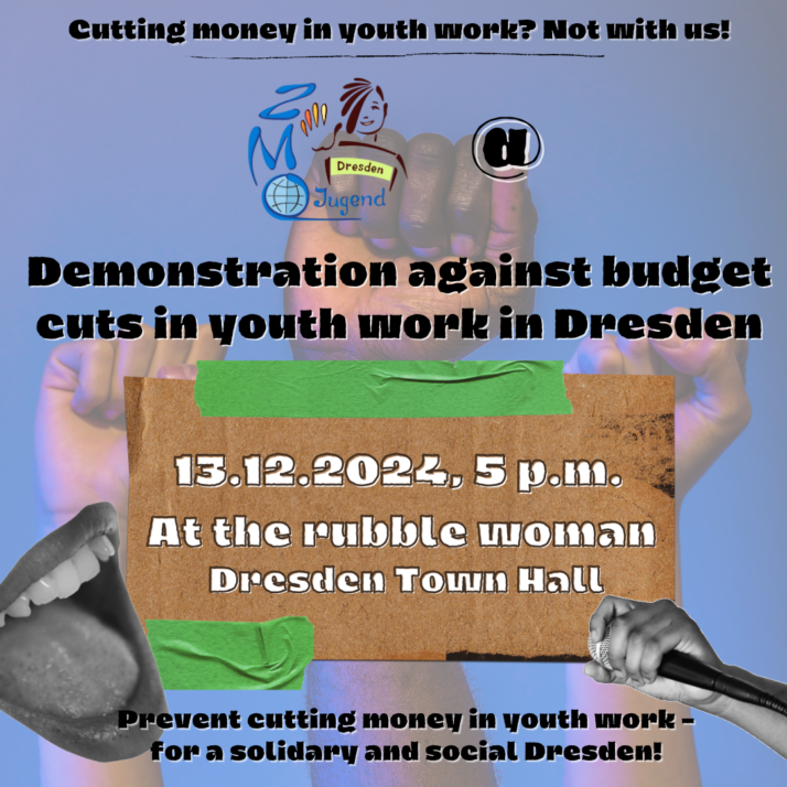 Demonstration against the planned budget cuts in youth work